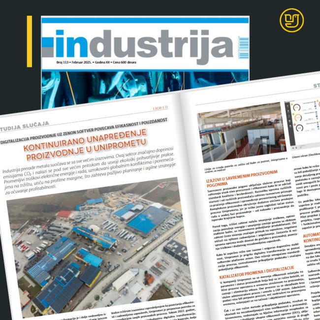 Unipromet implementirao softversko rešenje Zenon - Industrija